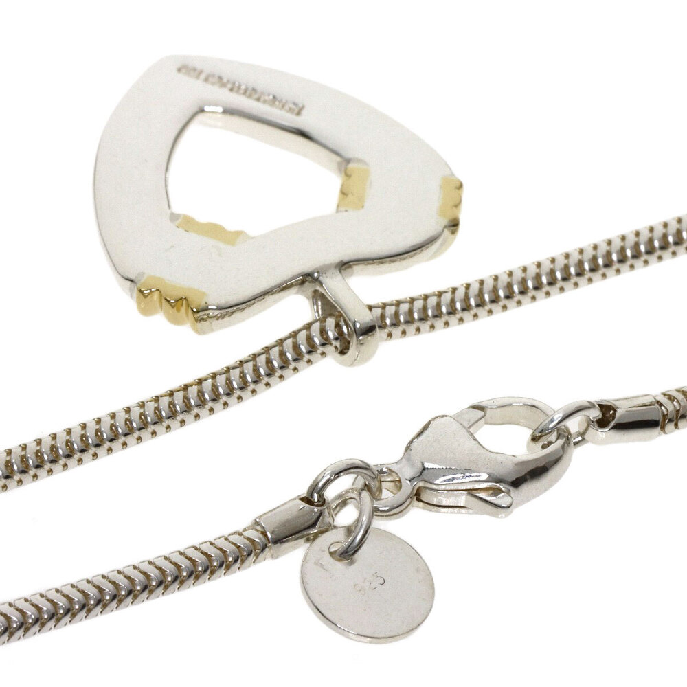 Tiffany Co Heart Motif Necklace Silver Yellow Gold